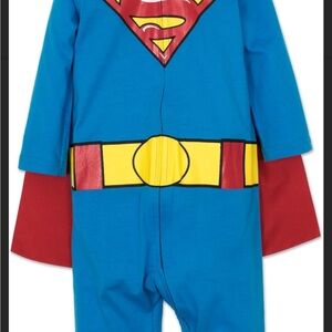 DC Comics Superman One Piece Pajamas/Cape Kids 7 NWT